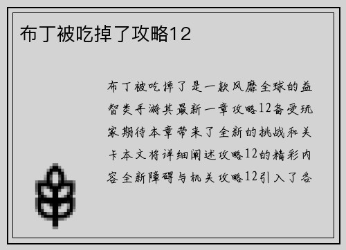 布丁被吃掉了攻略12
